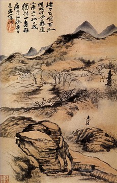 Shitao Shi Tao Painting - Shitao va por los caminos fríos 1690 tinta china antigua